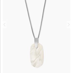 Kendra Scott Inez Silver Long Pendant Ivory Pearl